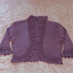 Crochet and Knit Lilac Sweater